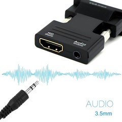 HDMI Female to VGA Male Converter with Audio Adapter Support 1080P Signal Output