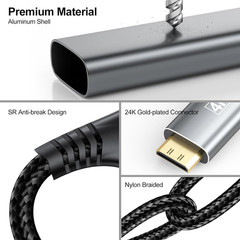Short USB C to Mini HDMI Cable 2FT(NOT HDMI), 4K@60Hz High Speed Type-C to Mini