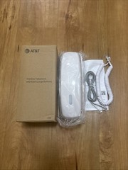 AT&T Trimline 213 Corded Phone Big Buttons Visual Ringer White Brand New