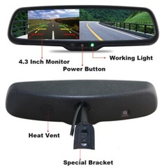 4.3″Car Rear View Mirror Monitor with No1 Bracket Backup Camera License Plate US