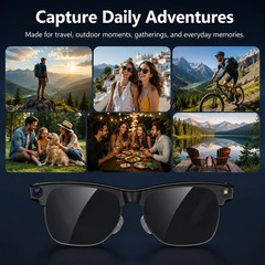 AI Smart Glasses Gradient Lenses Men Women With 8MP Camera 4K HD Video Recorde