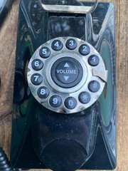 TeleMatrix Black Push Button Retro Wall Phone 290091