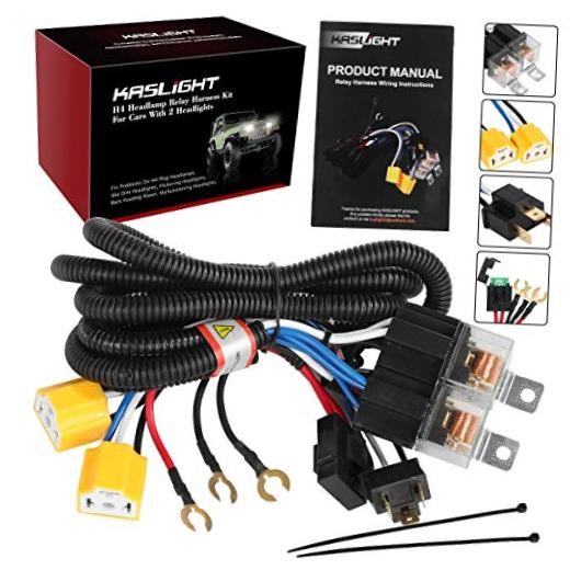 1Set 2 Headlight Wiring Harness H4 Relay Harness H6054 LED Headlight