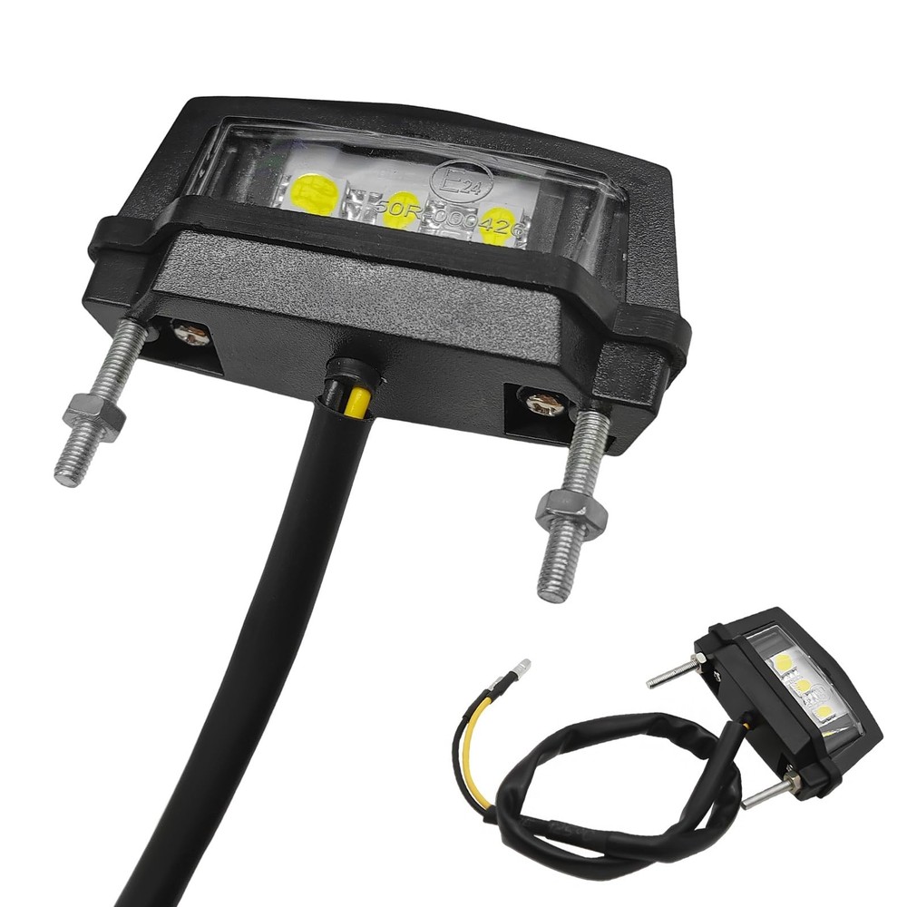 Motorcycle LED License Plate Light, 12V 6K White Rear Brake Tail Light Waterp…