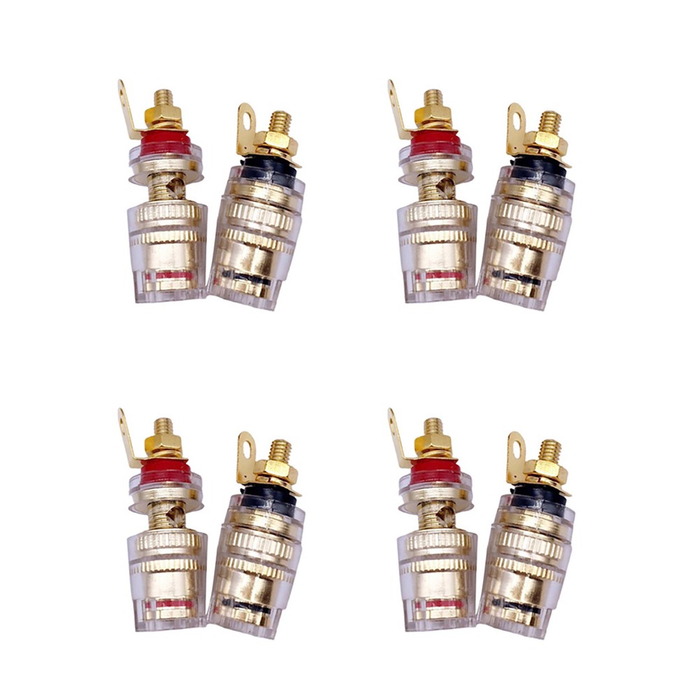 8* Amplifier Speaker Terminal Binding Post Banana Plug Gold Plated Socket 4mm