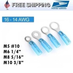 Waterproof Heat Shrink Ring Terminals M5 M6 M8 M10 Wire Connectors 16-14 AWG Kit