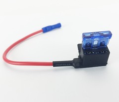 Standard ATC/ATO Blade Fuse Tap Dual Circuit Adapter 16 AWG Wire 15A Fuse 12/24V
