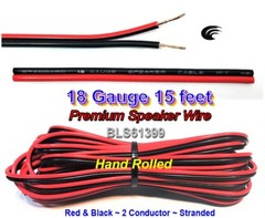 15′ ft Red Black 18 Gauge SPEAKER WIRE Cable Home Car Audio Wiring 12V DC Power