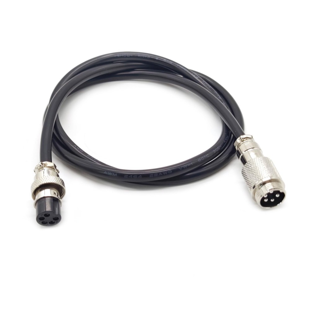 1.64 Ft GX16 5 Pin Male To Female Aviation Cable Adapter 7A 125V 20AWG