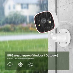 Jennov 2K WiFi Security Camera 2pcs Outdoor Camera, White & Black
