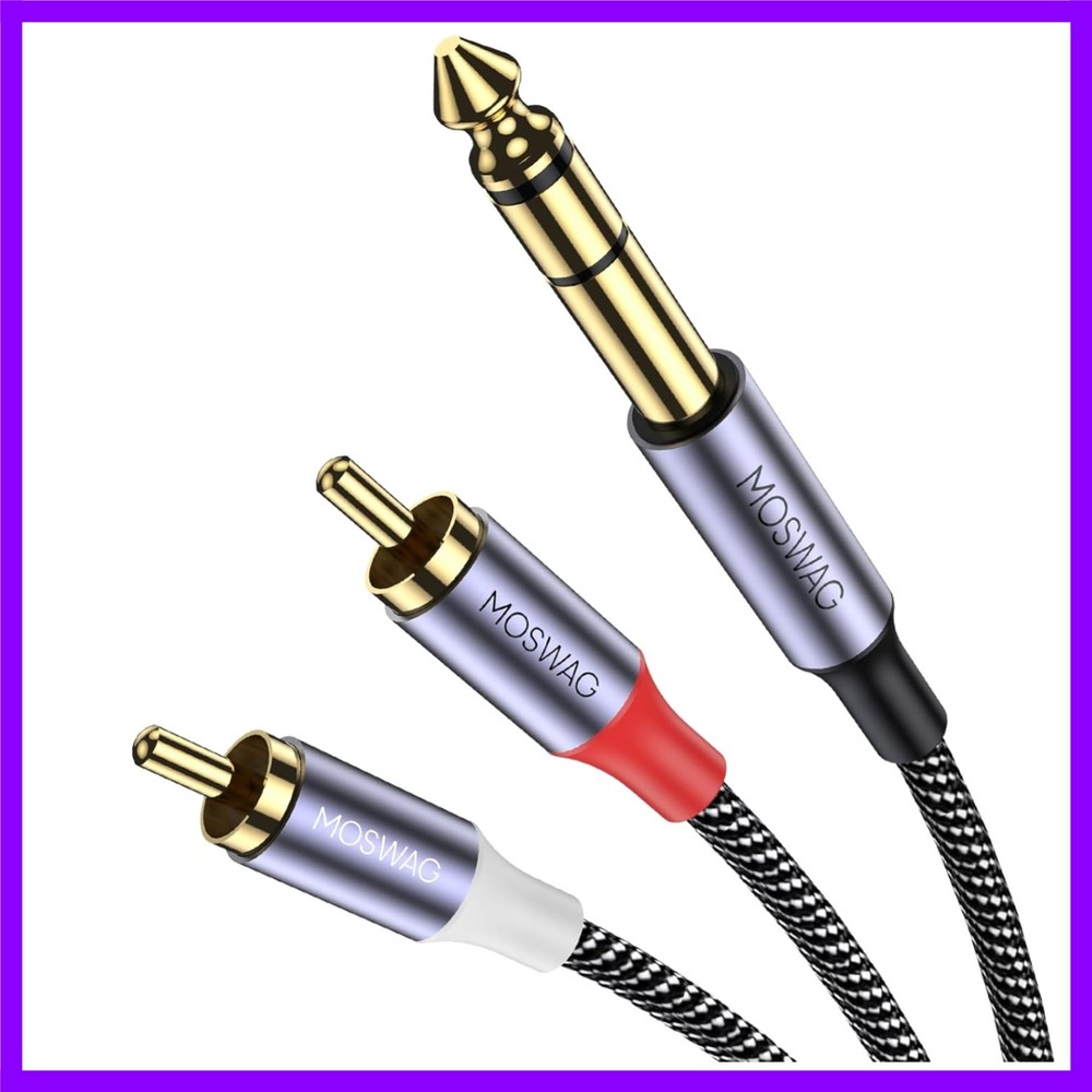 1/4″ to RCA Audio Cable, Quarter Inch TRS to RCA Audio Cable 6.35Mm Stereo Jack