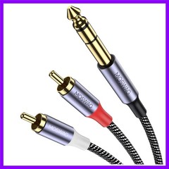 1/4″ to RCA Audio Cable, Quarter Inch TRS to RCA Audio Cable 6.35Mm Stereo Jack