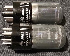 RCA 6SN7 GT US ARMY TUBE 1940s GRAY SMOKE MILITARY SPEC MATCHED SET