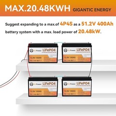 12V 100Ah LiFePO4 Deep Cycle Lithium Rechargeable Battery for RV Solar System