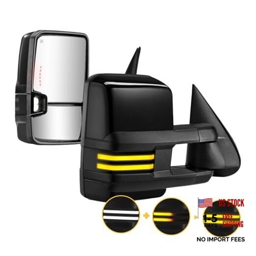Switchback Towing Mirrors Light—Painted Black—2003-2007 Chevy—Switched Black