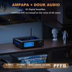 Ampapa D1 Bluetooth Amplifier HIFI Stereo Audio Amp w/Digital VU Meters HPF 300W
