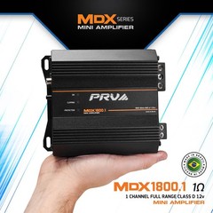 PRV MDX1800.1 1 Ohm Mini 1 Channel 1800 Watts Amp Compact Car Audio Amplifier