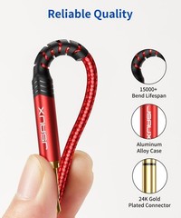 4FT 3.5mm to 1/4″ Male Audio Cable – Durable and Tangle-Resistant