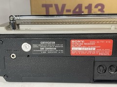 Vintage Sony TV 413 Mini Black & White FM/AM Television + Box & Power Supply
