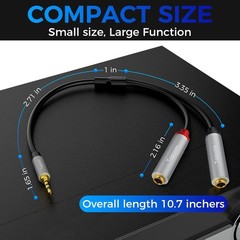3.5Mm TRS to Dual 6.35Mm Stereo Y Splitter. 1/8 Inch Male to 2X 1/4 Inch Mono Fe