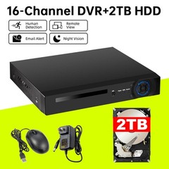 16CH CCTV Security Digital Recorder Low Bitrate H.265 Storage With 2TB Hard Disk