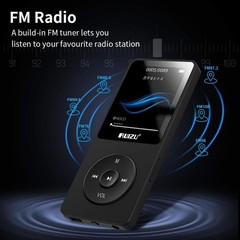 RUIZU X02 MP3 Player w/ Bluetooth 5.3 FM Radio Voice Recorder Up to 128GB Black