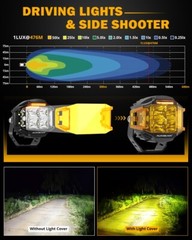 AUXBEAM 4” 92W Side Shooter LED Cube Pods Off Road Driving Lamps Work Light Bar