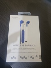 NIB/Sealed Ativa™ Wireless Earbuds, Blue, ODV008-BLU Free Shipping