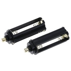 2x 3-AAA Battery Holder Cylindrical Round Circular Case Plastic 18650 Flashlight
