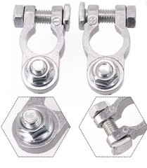 1 Pair Car Battery Terminal Clamp Zinc Alloy Positive Negative Connectors – NEW