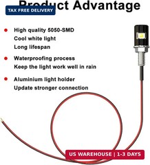 License Plate Light, License Tag Screw Bolt LED, Super Bright 12V Waterproof Lic