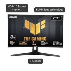 ASUS TUF Gaming 27” 1440P HDR Monitor VG27AQ3A – 180Hz 1ms QHD (2560×1440)
