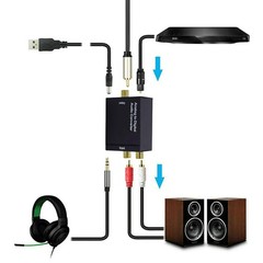 RCA to Optical Audio ADC 96KHz 24-bit Sampling Aluminum Body for Laptop/Receiver