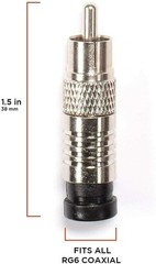 RCA Compression Connector for RG6 Coaxial Cable 10 Pack