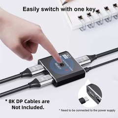 2 Port 8K DisplayPort Switch Splitter 1×2 2X1 Bi-Direction DP Switcher Converter