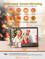 10.7″ IPS Flat Screen TV, Portable Mini TV with Antenna ATSC Tuner, LCD Monitor