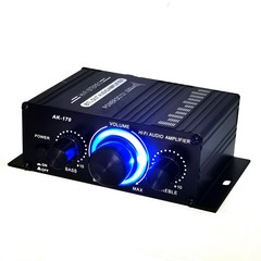 HiFi Amplifier Mini 400W Aluminum Audio Stereo Power Amplifier Preamp DC 12V Car