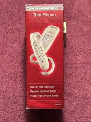 DURABRAND PH-301 Trim Phone, Desk Or Wall Mountable, NIB