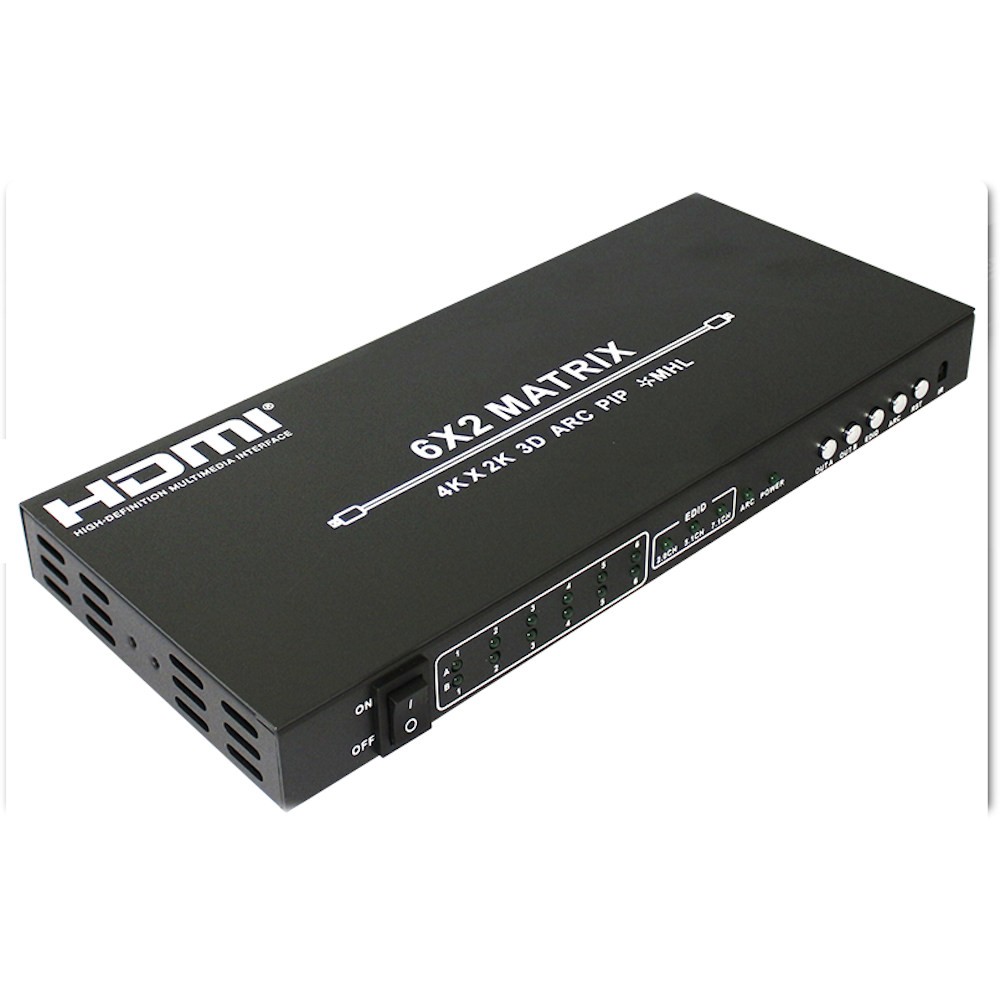 6 IN/2 OUT HDMI Amplified TRUE MATRIX with ARC Support 4Kx2K@60Hz/4:2:0