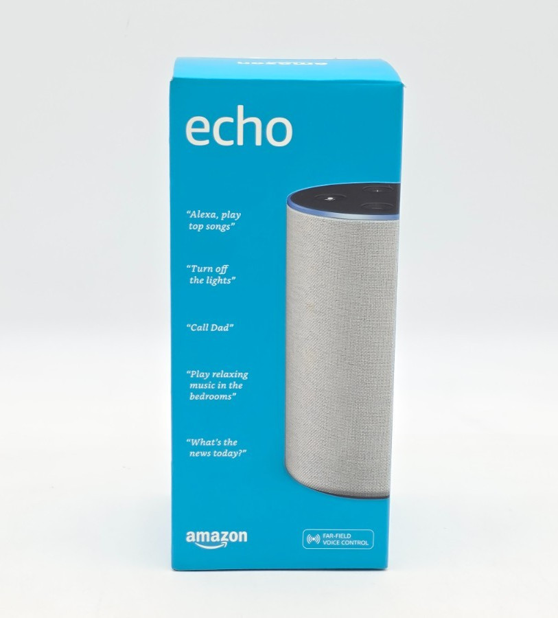 Amazon Echo 2nd Generation Smart Assistant Speaker Heather Grey New Open Box