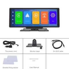 10.26″ 2K Car Portable Wireless Apple CarPlay Android Auto Touch Screen Radio FM