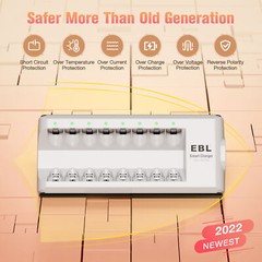 EBL AA AAA Rechargeable Batteries Ni-MH 1100mAh 2800mAh / Battery Charger Lot