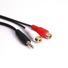3.5mm AUX Stereo to 2 RCA Female Audio Y Cable Adapter Cord MP3 iPod Music AV