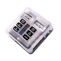 Car Power Distribution 12-24V Blade Fuse Holder Box Block Panel Board 6 WAY