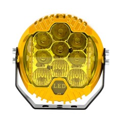 X2 5″ LED Work Light Bar Yellow Pod DRL Round Offroad Driving Truck ATV Fog Lamp