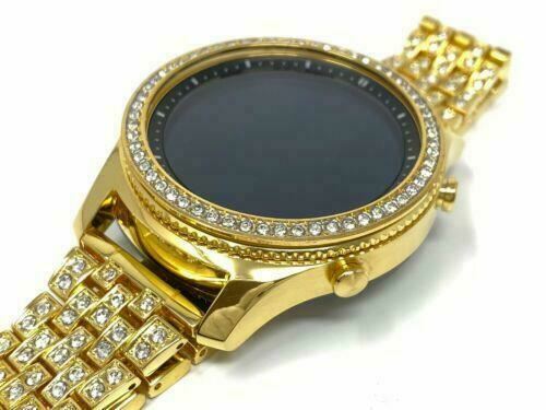 24K GOLD Plated Samsung Gear S3 Classic DIAMOND Rhinestone Band And Bezel Custom