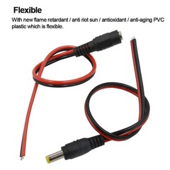 (Real 18AWG) 10 Pairs 12V 5A DC Power Pigtail Barrel Plug Connector Cable, 2