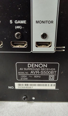Denon AVR-S500BT 5.2ch Dolby DTS HDMI Bluetooth 4K HD A/V Theater Receiver