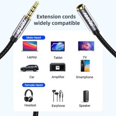 TRRS Headphone Extension Cable 4 Pole 3.5Mm Stereo Jack Male to Female Extension