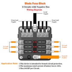 6 Way 12V 24V Auto Car Power Distribution Blade Fuse Holder Box Block Panel